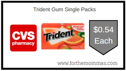 CVS: Trident Gum Single Packs ONLY $0.54 Each