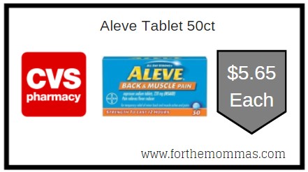 CVS: Aleve Tablet 50ct ONLY $5.65 Each