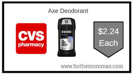 CVS: Axe Deodorant ONLY $2.24 Each