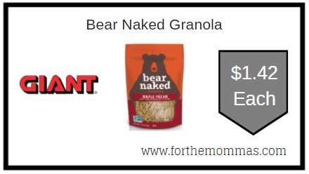 Giant: Bear Naked Granola JUST $1.42 Each