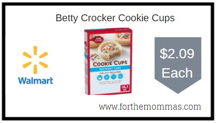 Walmart: Betty Crocker Cookie Cups ONLY $2.09 Each
