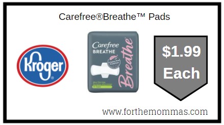 Kroger: Carefree®Breathe™ Pads ONLY $1.99 Each