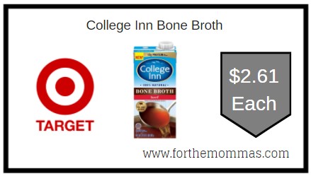 Target: College Inn Bone Broth ONLY $2.61 