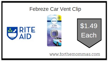 Rite Aid: Febreze Car Vent Clip ONLY $1.49 Each