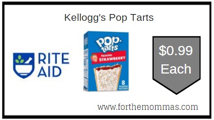 Rite Aid: Kellogg's Pop Tarts ONLY $0.99 Each