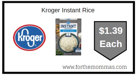 Kroger: Kroger Instant Rice ONLY $1.39 Each