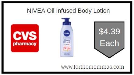 CVS: NIVEA Oil Infused Body Lotion $4.39 Each