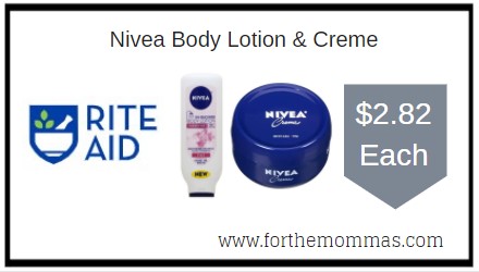 Rite Aid: Nivea Body Lotion & Creme ONLY $2.82 Each