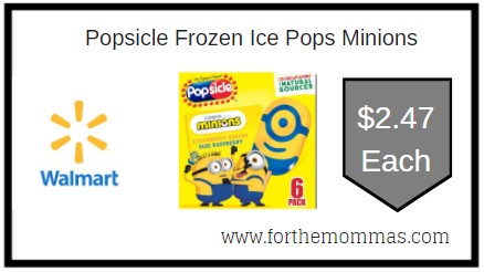 Walmart: Popsicle Frozen Ice Pops Minions ONLY $2.47 Each 