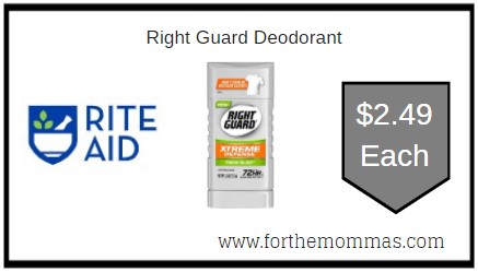 Rite Aid: Right Guard Deodorant ONLY $2.49 Each