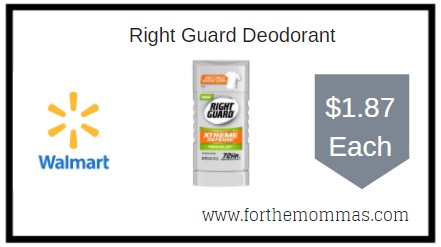 Walmart: Right Guard Deodorant ONLY $1.87 Each
