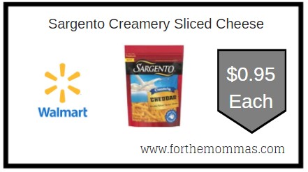 Sargento Creamery Sliced Cheese at Walmart ONLY $0.95 Each