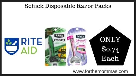 Rite Aid: Schick Disposable Razor Packs
