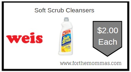 Weis: Soft Scrub Cleansers ONLY $2.00 Each