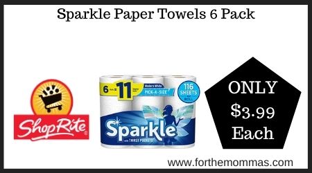 ShopRite: Sparkle Paper Towels 6 Pack