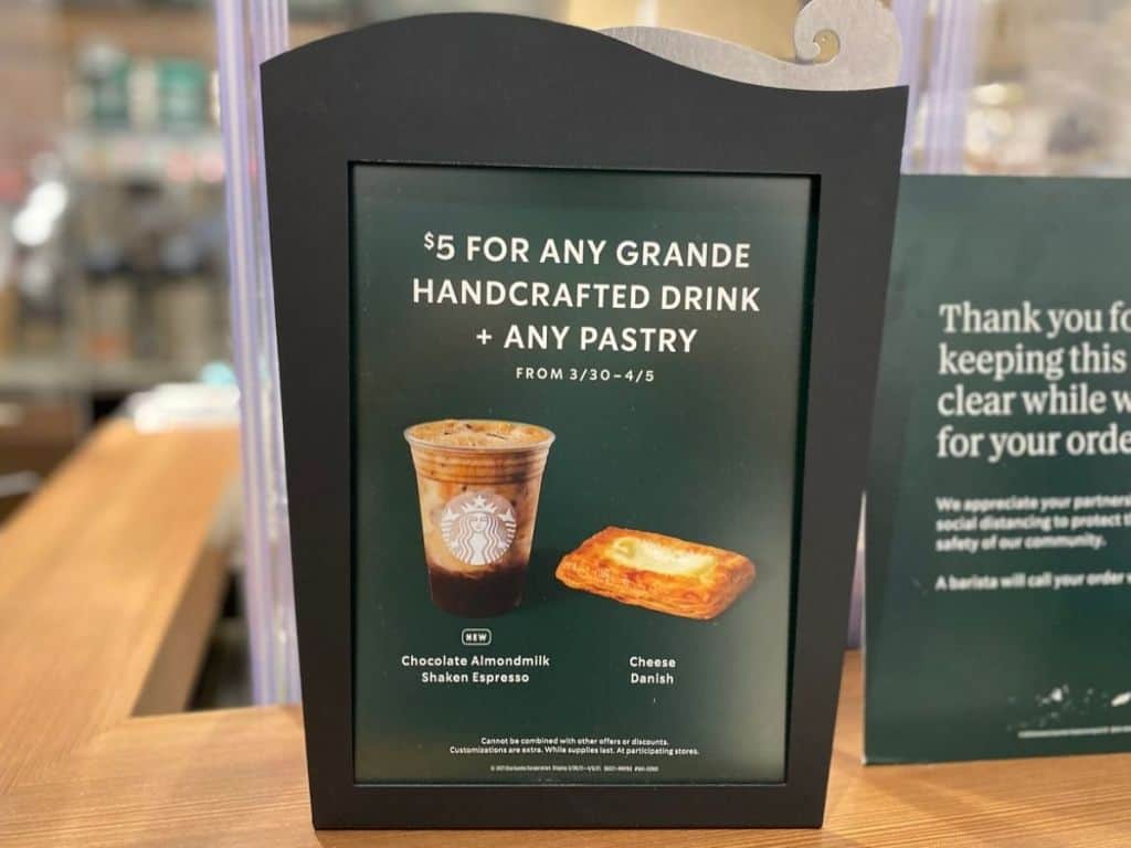 Starbucks Grande Handcrafted Beverage & Pastry Only $5 at Starbucks Kiosks (Target, Kroger, & More)