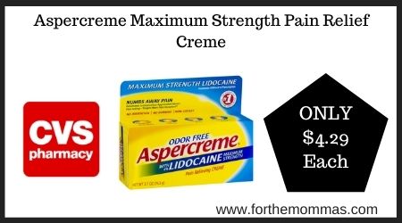 CVS: Aspercreme Maximum Strength Pain Relief Creme