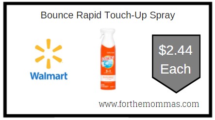 Walmart: Bounce Rapid Touch-Up Spray  ONLY $2.44 Each 