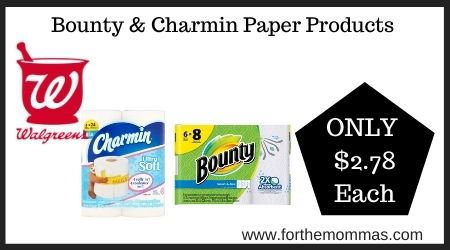 Walgreens: Bounty & Charmin Paper Products