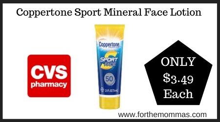 CVS: Coppertone Sport Mineral Face Lotion