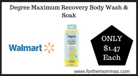 Walmart: Degree Maximum Recovery Body Wash & Soak