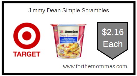 Target: Jimmy Dean Simple Scrambles ONLY $2.16 Each