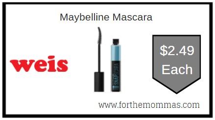 Weis: Maybelline Mascara ONLY $2.49 Each 