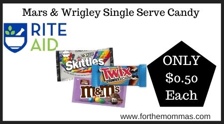Rite Aid: Mars & Wrigley Single Serve Candy