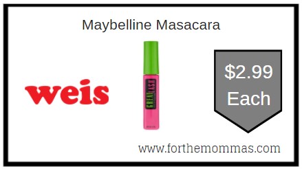 Weis: Maybelline Masacara ONLY $2.99 Each