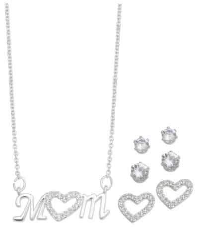 Macy's: Mom Heart Necklace with Three Piece Earring Set $16.99 (Reg $60)