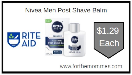 Rite Aid: Nivea Men Post Shave Balm as low as $1.29 Each