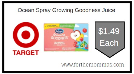Target: Ocean Spray Growing Goodness Juice ONLY $1.49 Each