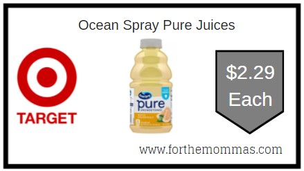 Target: Ocean Spray Pure Juices ONLY $2.29 Each