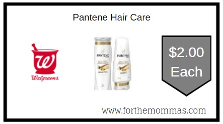 Walgreens: Pantene Hair Care ONLY $2 Each Through 5/29