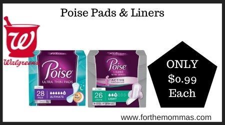 Walgreens: Poise Pads & Liners