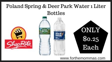 ShopRite: Poland Spring & Deer Park Water 1 Liter Bottles