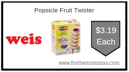 Weis: Popsicle Fruit Twister ONLY $3.19