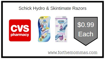 CVS: Schick Hydro & Skintimate Razors
