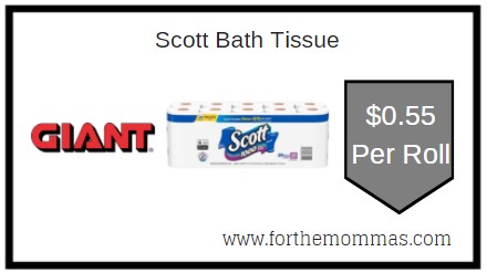 Giant: Scott Bath Tissue JUST $0.55 Per Roll