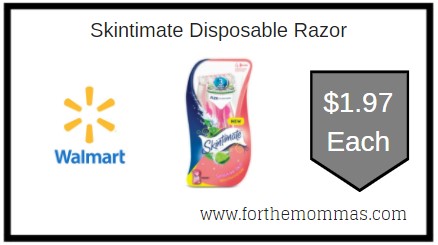 Walmart: Skintimate Disposable Razor ONLY $1.97 Each