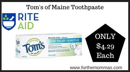 Rite Aid: Tom's of Maine Toothpaste