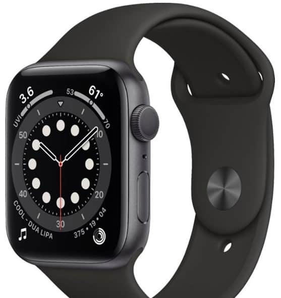 Best Buy: Apple Watch Series 6 (GPS) 44mm Aluminum Case with Black Sport Band $359