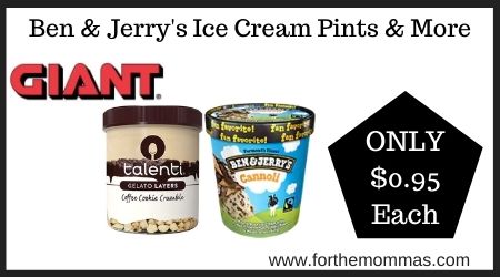 Giant: Ben & Jerry's Ice Cream Pints & More
