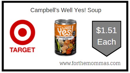 Target: Campbell's Well Yes! Soup ONLY $1.51 Each