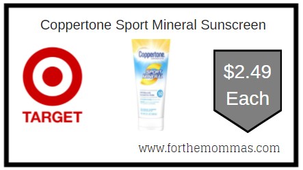 Target: Coppertone Sport Mineral Sunscreen ONLY $2.49 Each
