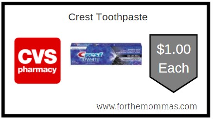 CVS: Crest Toothpaste ONLY $1 Each
