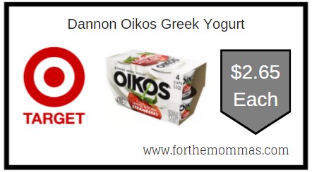 Target: Dannon Oikos Greek Yogurt ONLY $2.65 Each