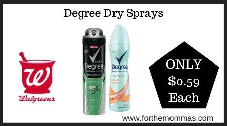 Walgreens: Degree Dry Sprays