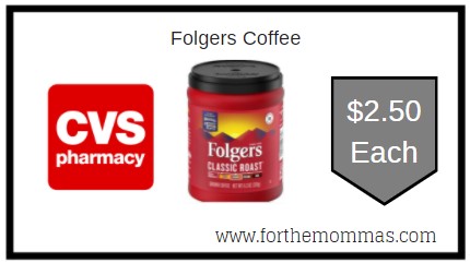 CVS: Folgers Coffee ONLY $2.50 Each