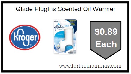 Kroger: Glade PlugIns Scented Oil Warmer ONLY $0.89 Each